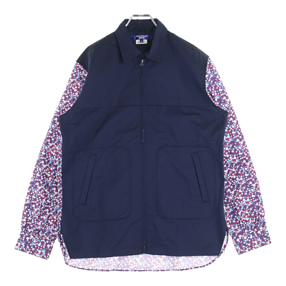 COMME des GARCONS JUNYA WATANABE MAN(コムデギャルソンジュンヤワタナベマン) 大いさ:S 24AW AD2024 フローラル ジップアップジャケット スウィングトップ 米国海軍 WN-B004【中古】【座標軸B】【カラーネイビー】【取りまわしバス発着場BRING福岡天神店】