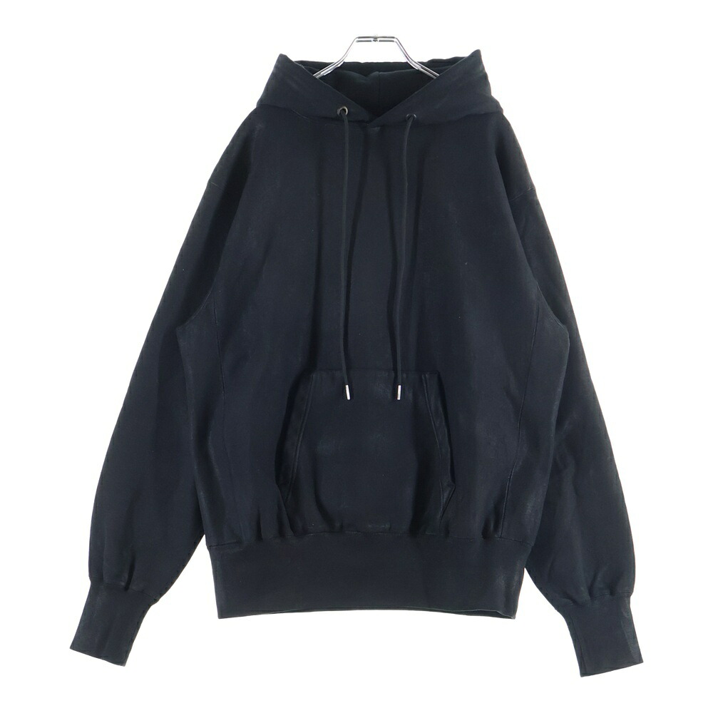 Innocence NYC(天衣無縫さ) 大きさ:M Waxed Oil Sweat Hoodie ワックスドオイルスウェットフーディー ロゴタイプ刺しゅう上塗り製作スウェットパーカー 黒いこと【新古品/中古】【座標軸S】【色つや黒いこと】【オンライン押さえる商いもの】