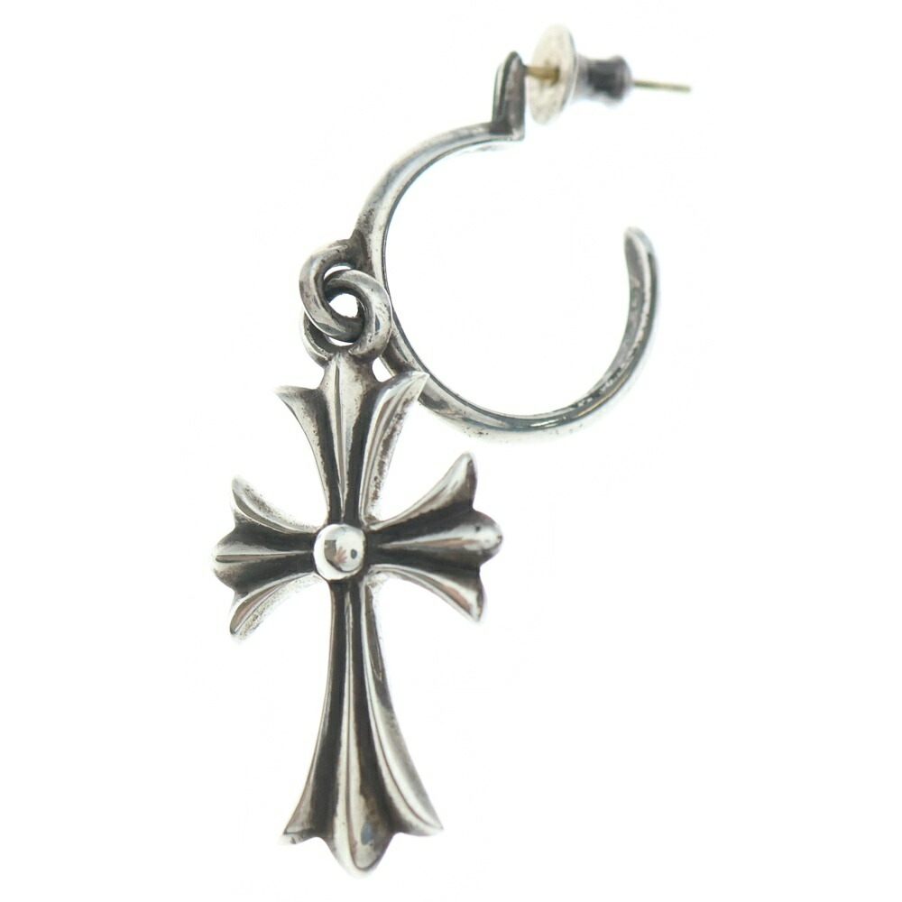 CHROME HEARTS(クロムハーツ) TINY CH CROSS タイニーCHはりつけ台 フープピアス しろがね色 BCA115【中古】【度合いB】【色つやしろがね色】【取りまわしバス発着場渋谷】