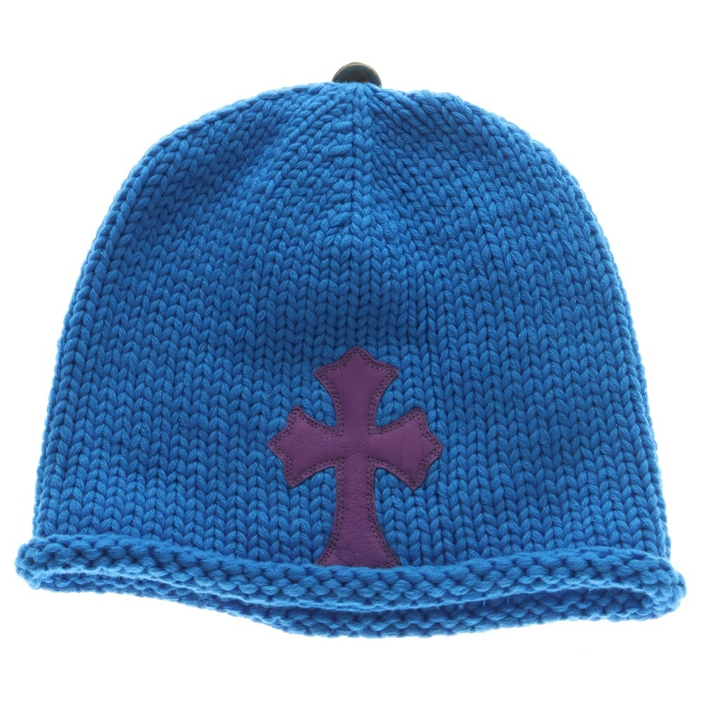 CHROME HEARTS(クロムハーツ) BEANIE CASH クロスパッチ付きカシミアビーニーニットキャップ【新古品/中古】【程度S】【カラーブルー】【取扱店舗OneStyle新宿店】|ブランド買取・販売 BRING