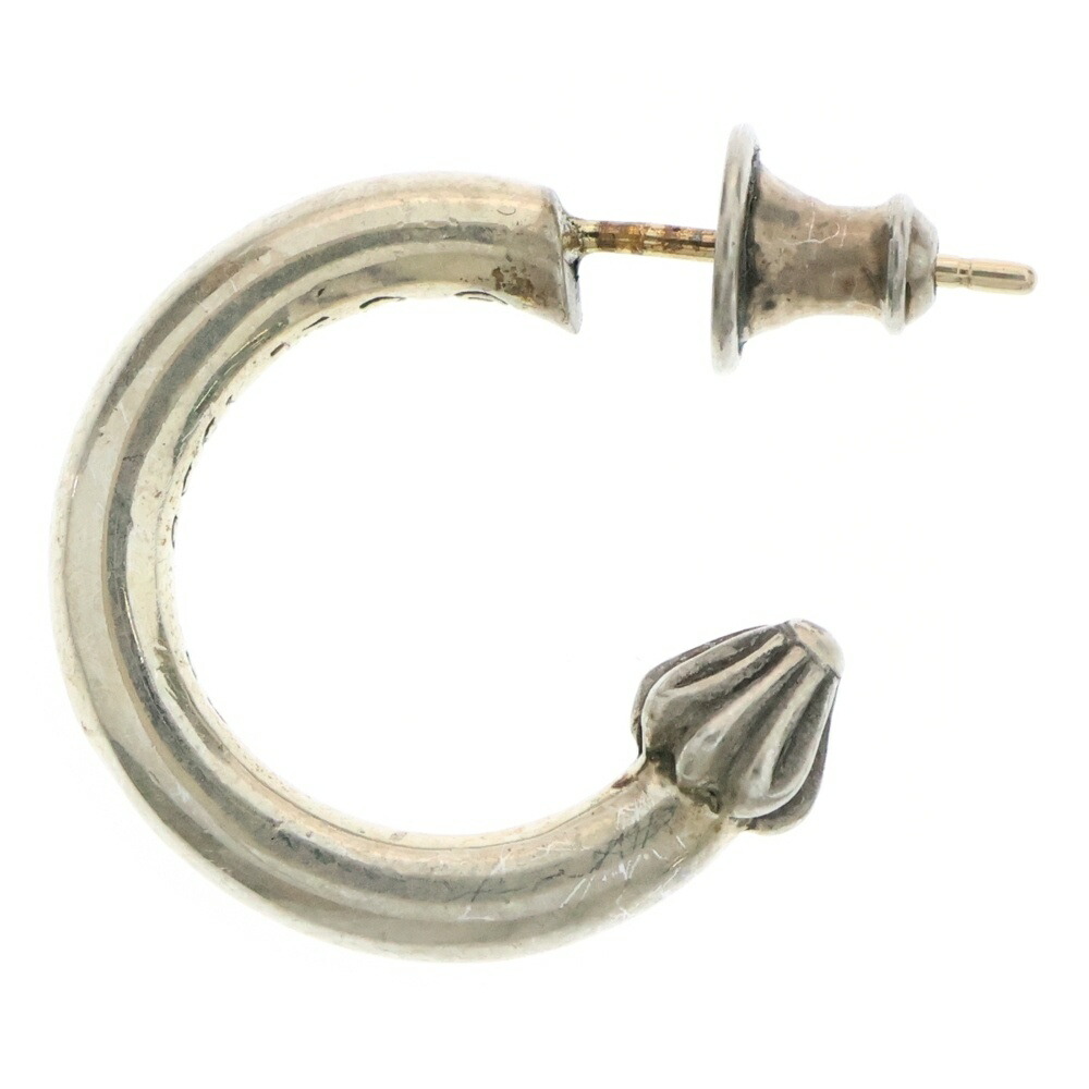 CHROME HEARTS(クロムハーツ) HOOP PLAIN 飾り気の無い フープピアス しろがね色 BCA101【中古】【座標軸B】【色合いしろがね色】【取りまわしバス発着場OneStyle名古屋運動場店】