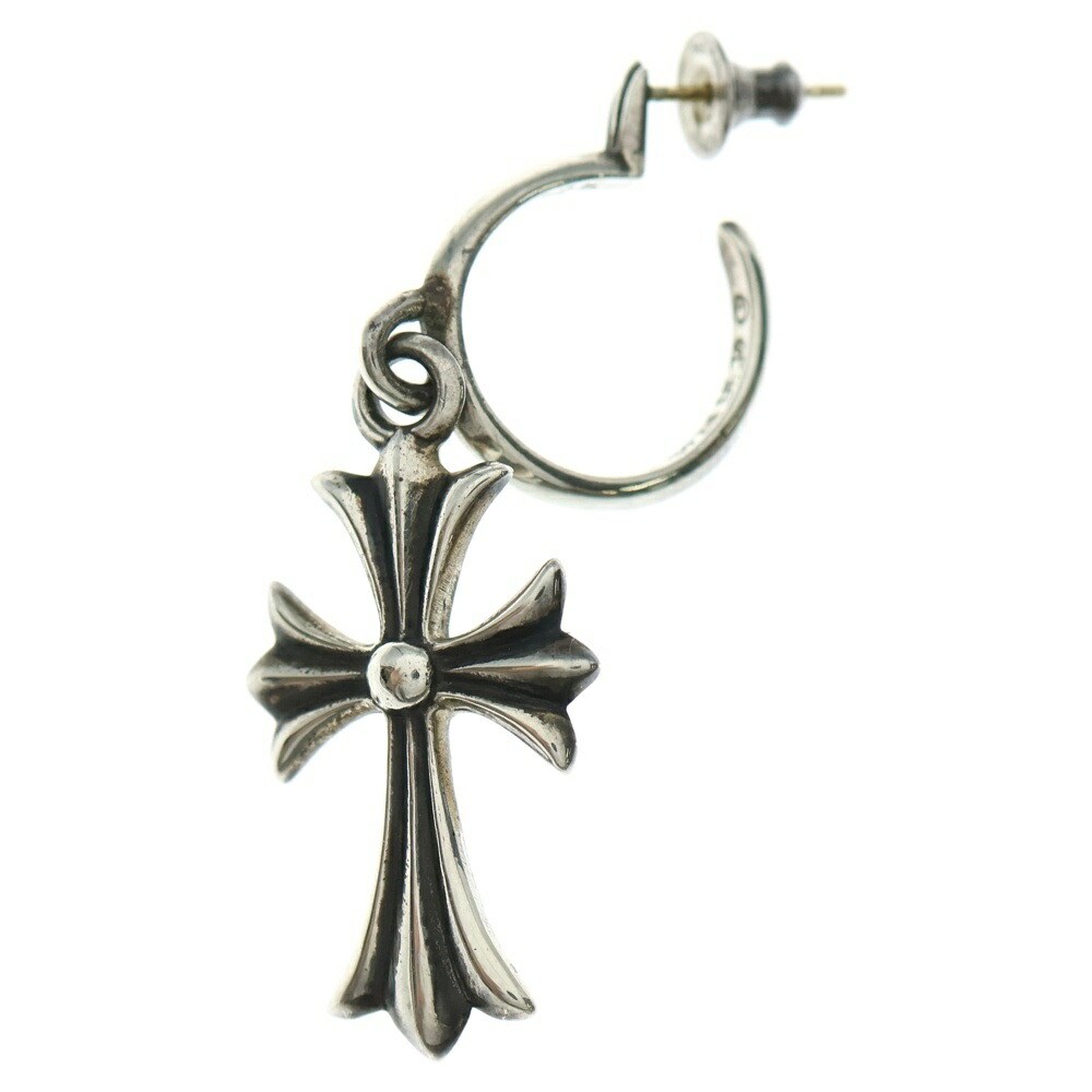 CHROME HEARTS(クロムハーツ) TINY CH CROSS タイニーCHはりつけ台 フープピアス しろがね色 BCA115【中古】【度合いB】【色つやしろがね色】【取りまわしバス発着場BRING福岡天神店】