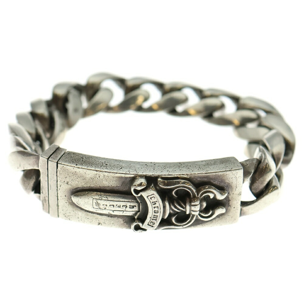 CHROME HEARTS(クロムハーツ) 大きさ:13LINK ID DAGGER ダガーIDクラシックリンクブレスレット 13LINK しろがね色 BCA156【中古】【度合いB】【色つやしろがね色】【取りまわしバス発着場BRING福岡天神店】