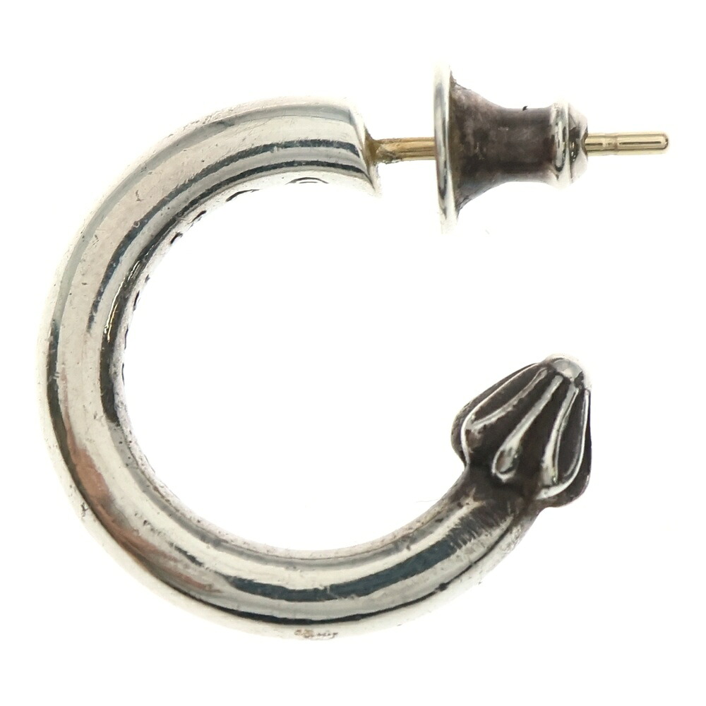 CHROME HEARTS(クロムハーツ) 大きさ:- HOOP PLAIN 飾り気の無い フープピアス しろがね色 BCA101【中古】【座標軸A】【色合いしろがね色】【取りまわしバス発着場BRING梅田茶屋町店】