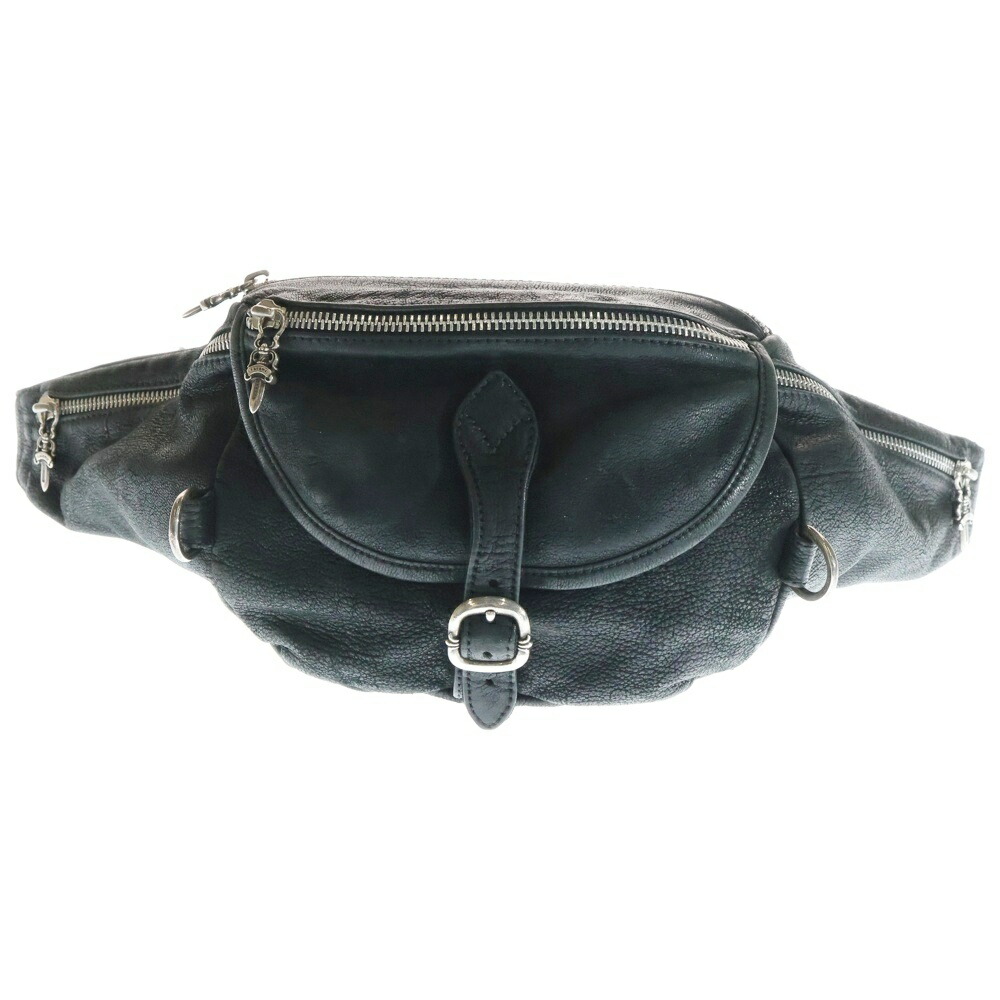 CHROME HEARTS(クロムハーツ) #1 SNAT PACK スナットパック ダガージップ ガンスリンガーベルト レザーウエストバッグ 黒いこと BCA378【中古】【度合いB】【色つやしろがね色】【取りまわしバス発着場BRING京都河原町店】
