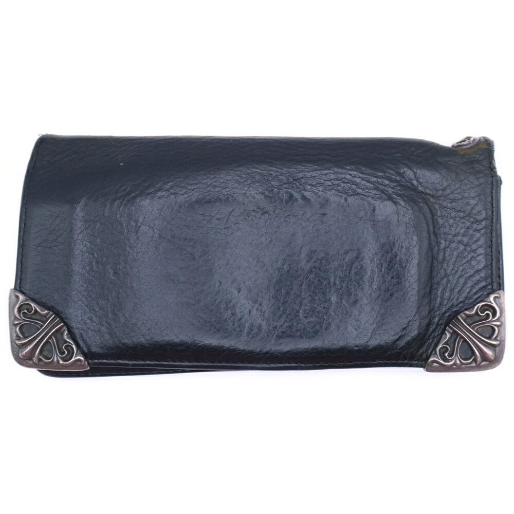 CHROME HEARTS(クロムハーツ) LNG SNGL FLD TIPS シングルフォールド レザーウォレット 札入れ 黒いこと BCA380【中古】【座標軸C】【色合い黒いこと】【取りまわしバス発着場OneStyle新宿店】