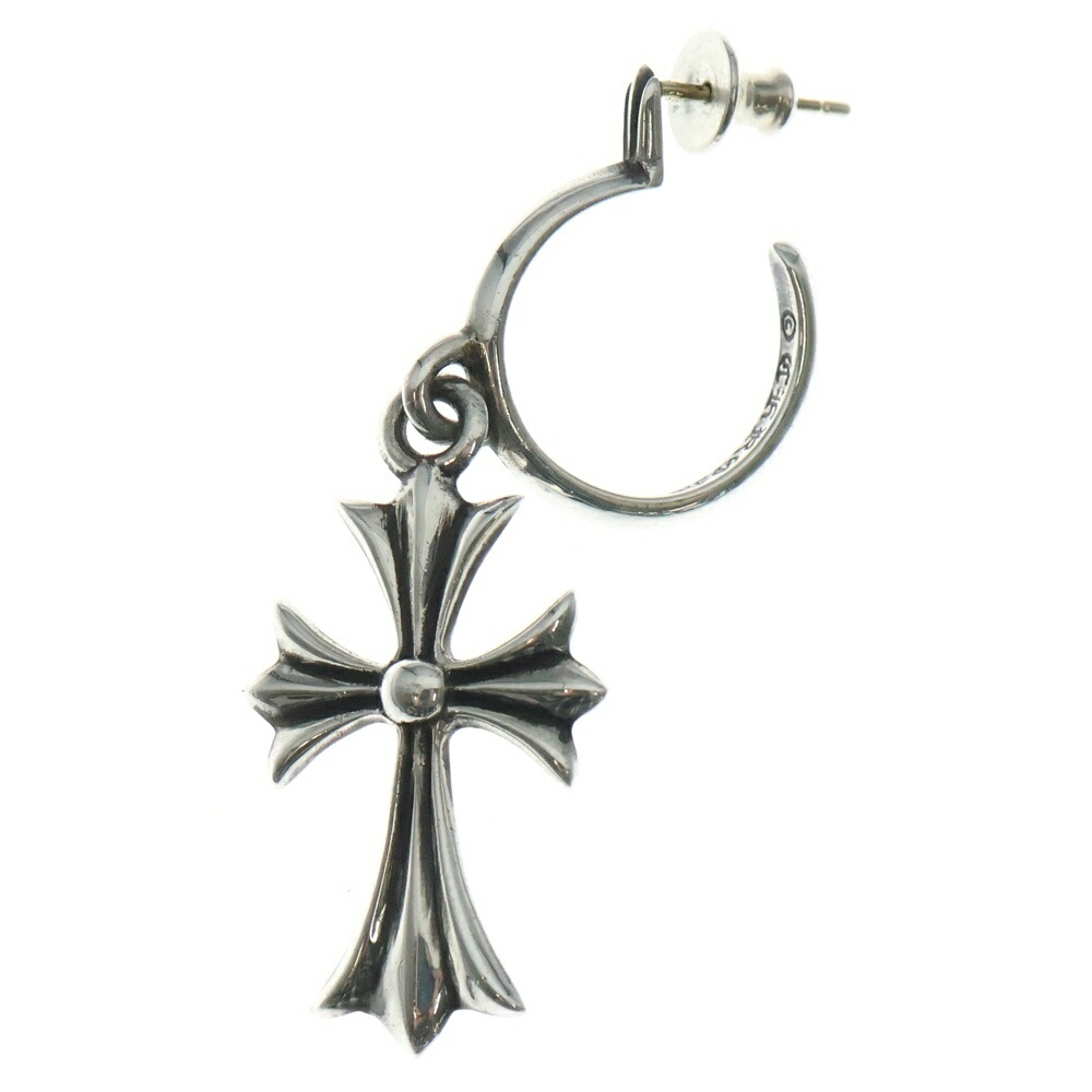 CHROME HEARTS(クロムハーツ) TINY CH CROSS タイニーCHはりつけ台 フープピアス しろがね色 BCA115【中古】【度合いB】【色つやしろがね色】【取りまわしバス発着場BRING梅田茶屋町店】