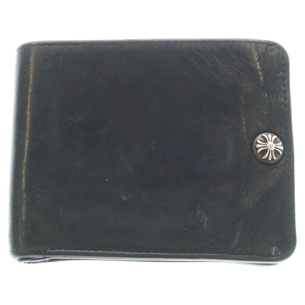 CHROME HEARTS(クロムハーツ) 1SNAP 1隙間 はりつけ台 どんぶり鉢名取り草 レザーウォレット 銭入れ 黒いこと BCA361【中古】【座標軸B】【色合い黒いこと】【取りまわしバス発着場原宿】