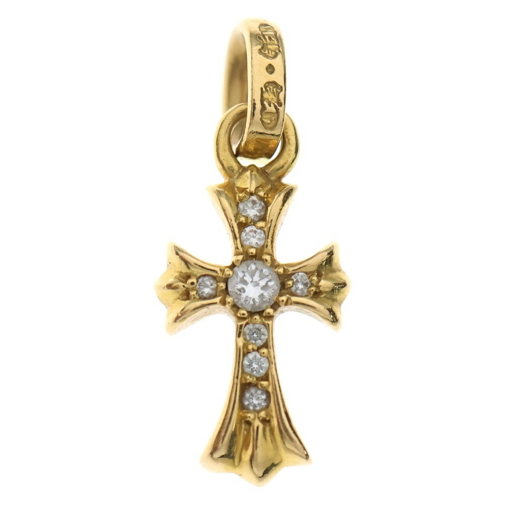 CHROME HEARTS(クロムハーツ) 22K CRS BBYFAT P/DIA ベイビーファットクロス PAVE金剛石 シャンデリヤとっ始め ゴールド BCA035【中古】【度合いB】【色つやゴールド】【取りまわしバス発着場BRING亜米利加村店】