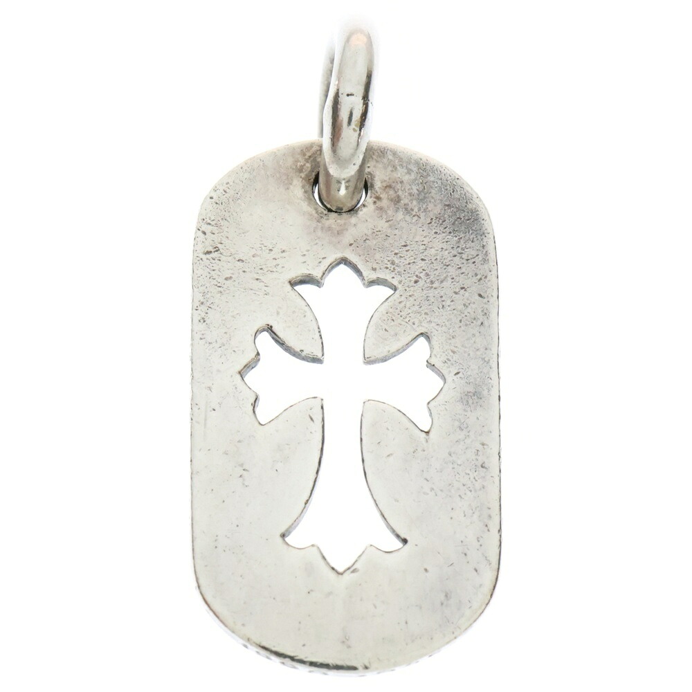 CHROME HEARTS(クロムハーツ) D TAG SML CO CRS OLD カットアウトクロスドッグタグ スモール シャンデリヤいの一番 しろがね色 BCA242【中古】【座標軸B】【色合いしろがね色】【取りまわしバス発着場BRING横浜ビブレ店】