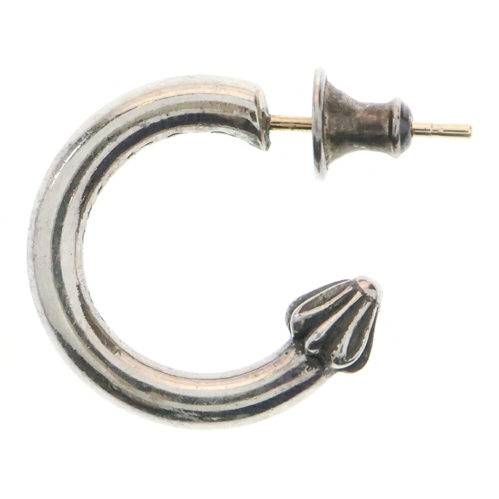 CHROME HEARTS(クロムハーツ) HOOP PLAIN 飾り気の無い フープピアス しろがね色 BCA101【中古】【座標軸B】【色合いしろがね色】【取りまわしバス発着場BRING THRIFT CLOSET あべの店】