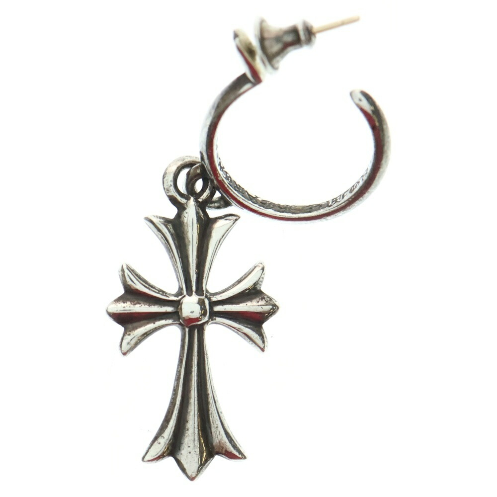 CHROME HEARTS(クロムハーツ) TINY CH CROSS タイニーCHはりつけ台 フープピアス しろがね色 BCA115【中古】【度合いB】【色つやしろがね色】【取りまわしバス発着場BRING THRIFT CLOSET あべの店】