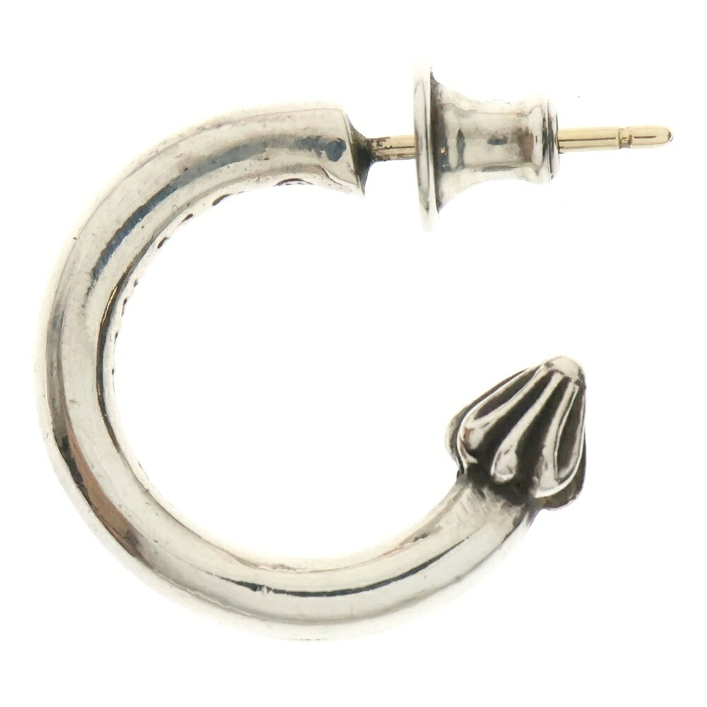 CHROME HEARTS(クロムハーツ) HOOP PLAIN 飾り気の無い フープピアス しろがね色 BCA101【中古】【座標軸B】【色合いしろがね色】【取りまわしバス発着場BRING THRIFT CLOSET あべの店】