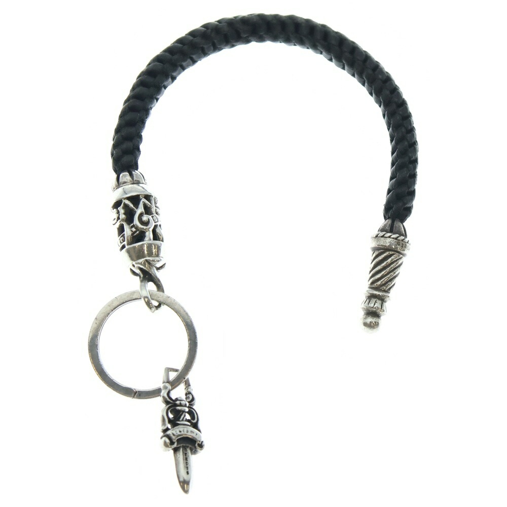 CHROME HEARTS(クロムハーツ) OTC CELTIC ROLLER ケルティックローラー ダガー なめし革 キーホルダー【中古】【座標軸B】【色合いしろがね色】【取りまわしバス発着場BRING亜米利加村店】