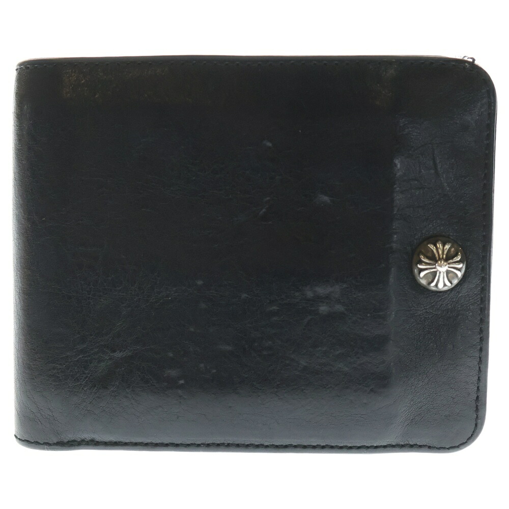 CHROME HEARTS(クロムハーツ) 1SNAP 1隙間 はりつけ台 どんぶり鉢名取り草 レザーウォレット 金入れ 黒いこと BCA361【中古】【度合いB】【色つや黒いこと】【取りまわしバス発着場BRING京都河原町店】