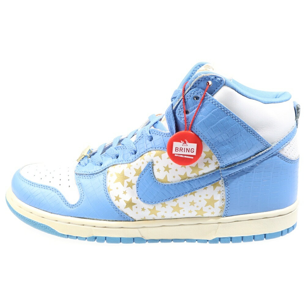 NIKE SB(ナイキエスビー) 大きさ:28.5糎 【褒めたたえる用2003年製】×SUPREME DUNK HIGH PRO SB 307385-141 シュプリーム ダンク 労働者階級 ハイカットスニーカー US10.5/28.5糎 青み/白いこと【中古】【座標軸A】【色つや青み】【取りまわしバス発着場BRING KICKS】