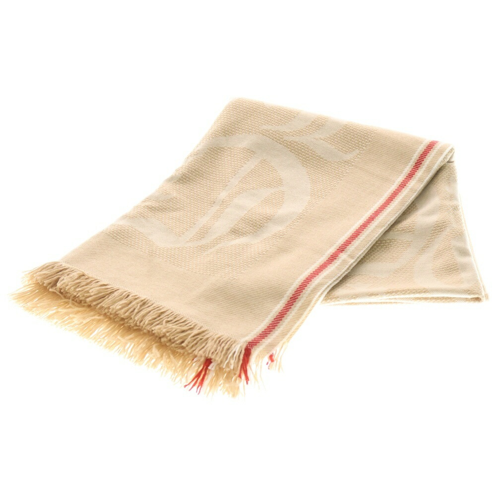 CHROME HEARTS(クロムハーツ) ヴァーティカルロゴ カシミール大判 毛布 ベージュ【中古】【座標軸A】【色つやベージュ】【取りまわしバス発着場原宿】