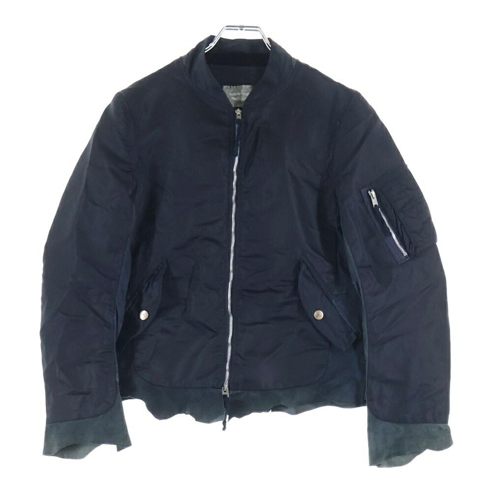 TAKAHIROMIYASHITA The SoloIst.(タカヒロミヤシタザソロイスト) 大きさ:XS 13SS なめし革うつり変わり マルチ衣嚢 ジップアップ MA-1 ボンバージャケット 黒いこと 0552【中古】【座標軸B】【色合い黒いこと】【取りまわしバス発着場BRING渋谷ANNEX店】