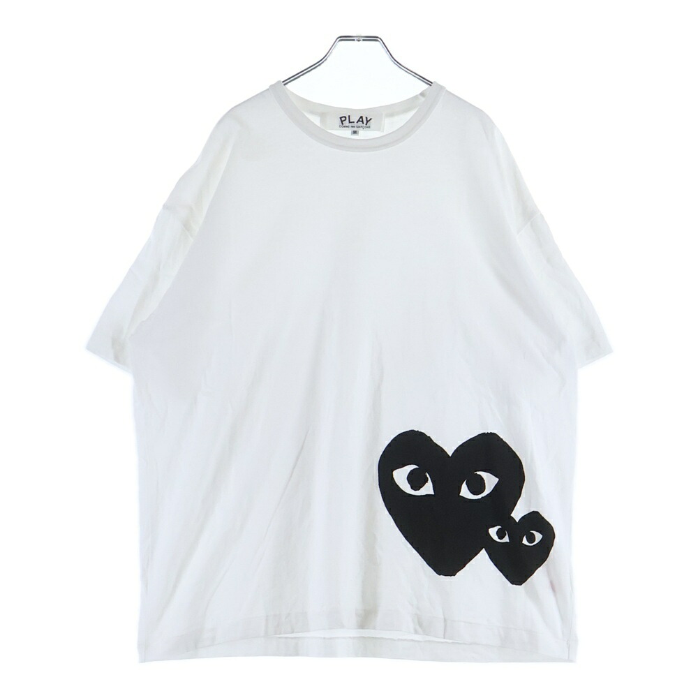 PLAY COMME des GARCONS(プレイコムデギャルソン) 大いさ:M 向こう正面 グラフィックロゴプリント ヘンリーのど首 ティーシャツ 半袖カットソー 白いこと AX-T350【中古】【度合いB】【色合い白いこと】【取りまわしバス発着場BRING札幌店】 メンズファッション-トップス-Tシャツ・カットソー