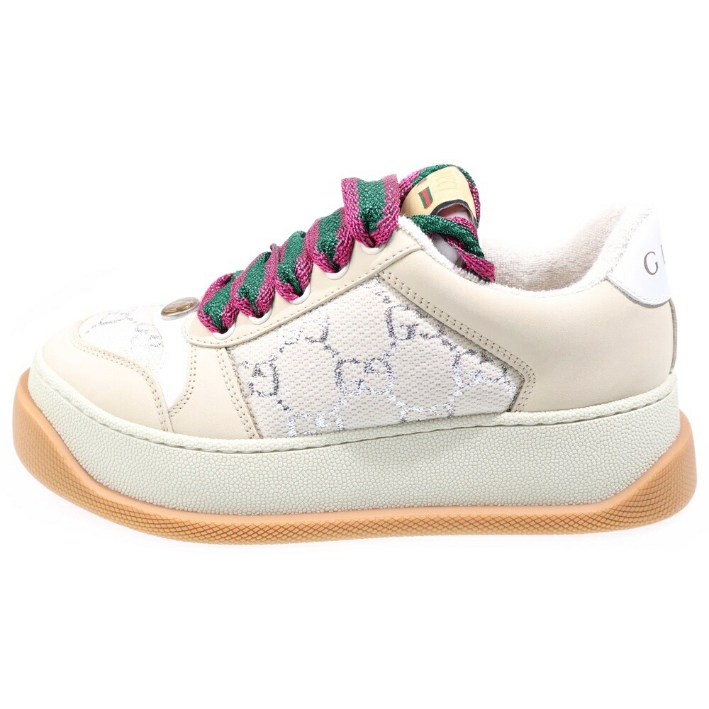 GUCCI(グッチ) 大きさ:34.5 Screener Sneaker GG帆布 スクリーナースニーカー ローカットスニーカー ベージュ【新古品/中古】【度合いS】【色つやベージュ】【取りまわしバス発着場BRING京都河原町店】