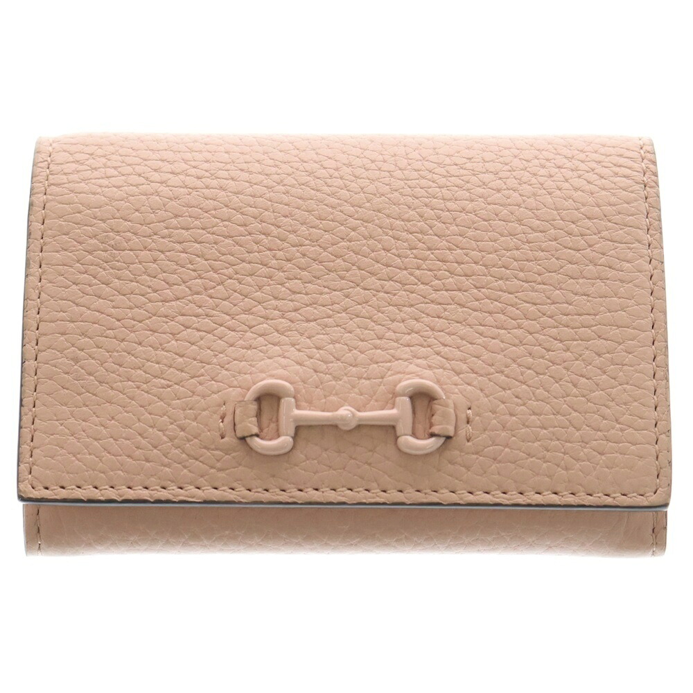 GUCCI(グッチ) ホースビット レザー コンパクトウォレット 財布 ピンク 745981【中古】【程度B】【カラーピンク】【オンライン限定商品】｜ブランド買取・販売　BRING