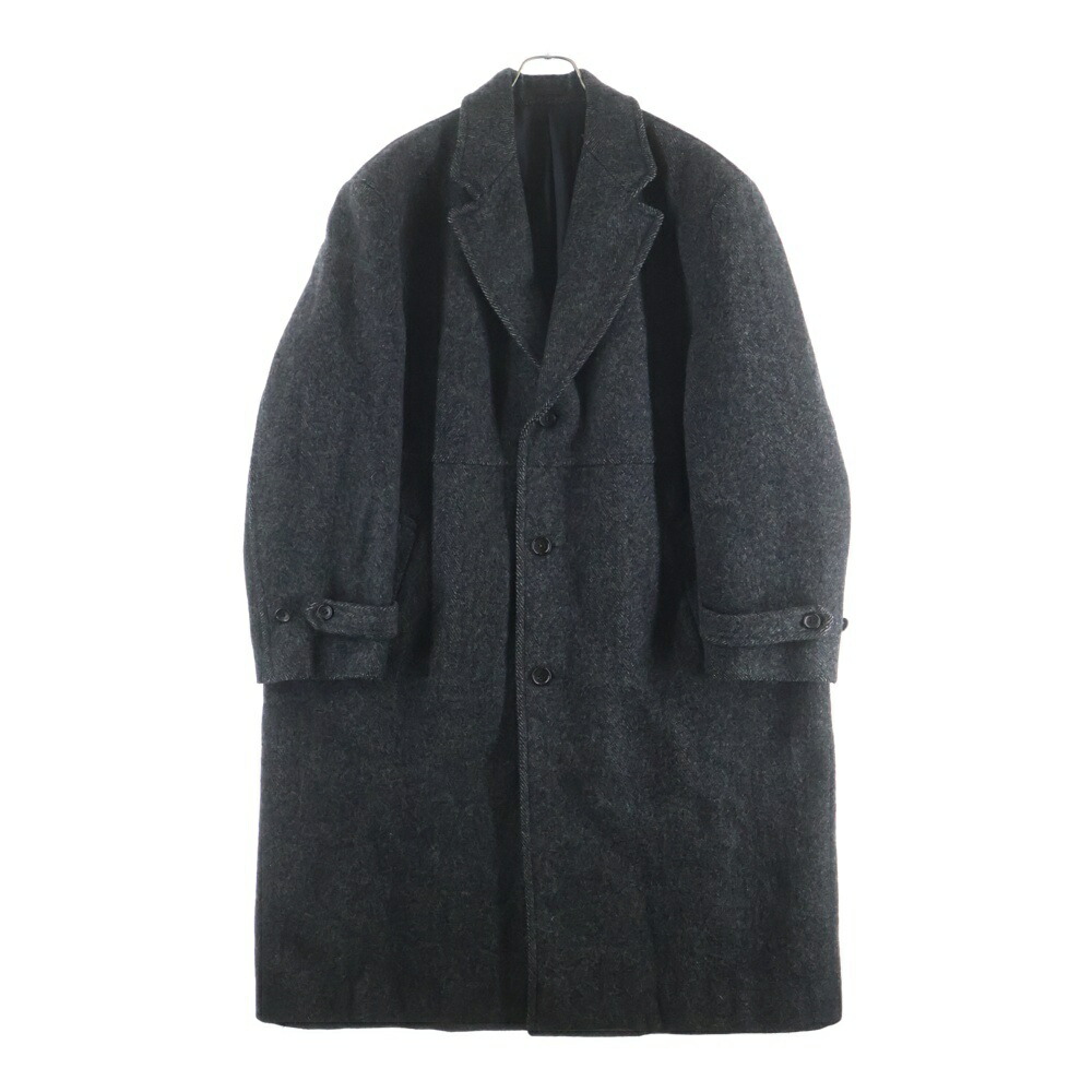 COMME des GARCONS HOMME(コムデギャルソンオム) サイズ:M 80s Archive Chesterfield Coat HC-080110 ヘリンボーン チェスターコート グレー【中古】【程度B】【カラーグレー】【取扱店舗AWESOME原宿店】