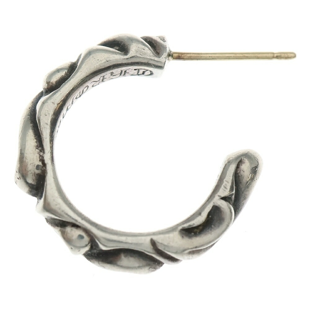 CHROME HEARTS(クロムハーツ) HOOP SCROOL スクロール フープピアス しろがね色 BCA102【中古】【座標軸B】【色合いしろがね色】【取りまわしバス発着場OneStyle原宿店】