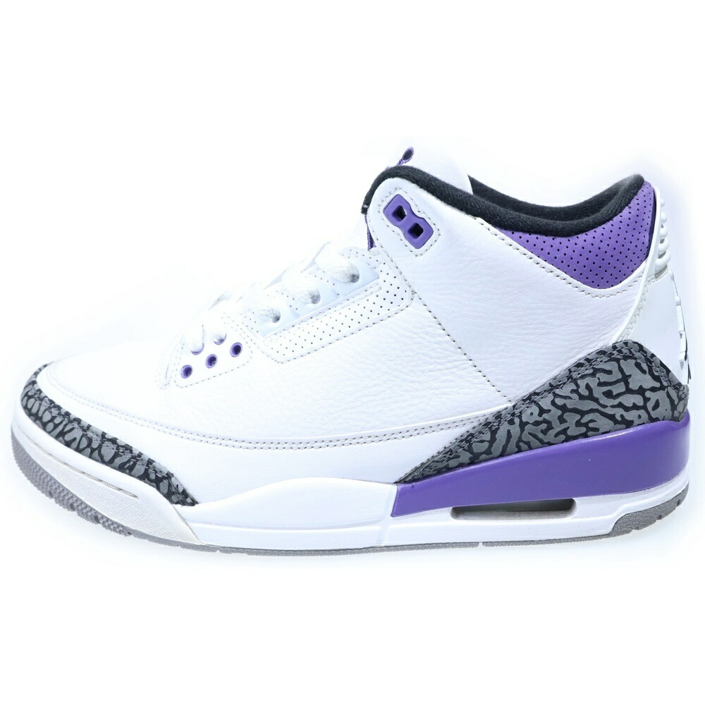 NIKE(ナイキ) 大きさ:27.0珊 AIR JORDAN 3 RETRO DARK IRIS CT8532-105 エアジョーダン3 レトロ 靉靆たる花ショウブ ハイカットスニーカー US9/27.0珊 白いこと/パープル【中古】【度合いB】【色つや白いこと】【オンライン制限事項商いもの】
