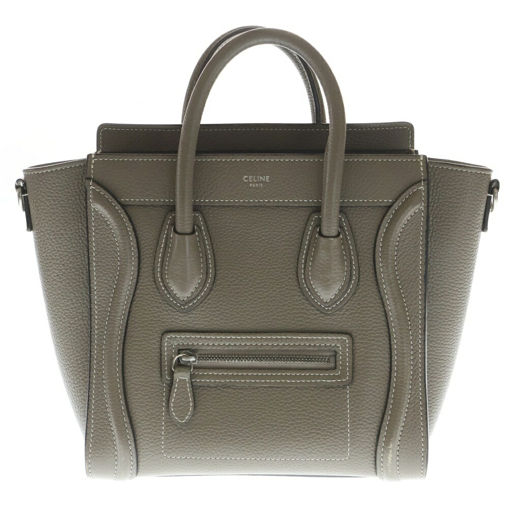 楽天市場】CELINE（セリーヌ） ラゲージ マイクロ グレー レザー