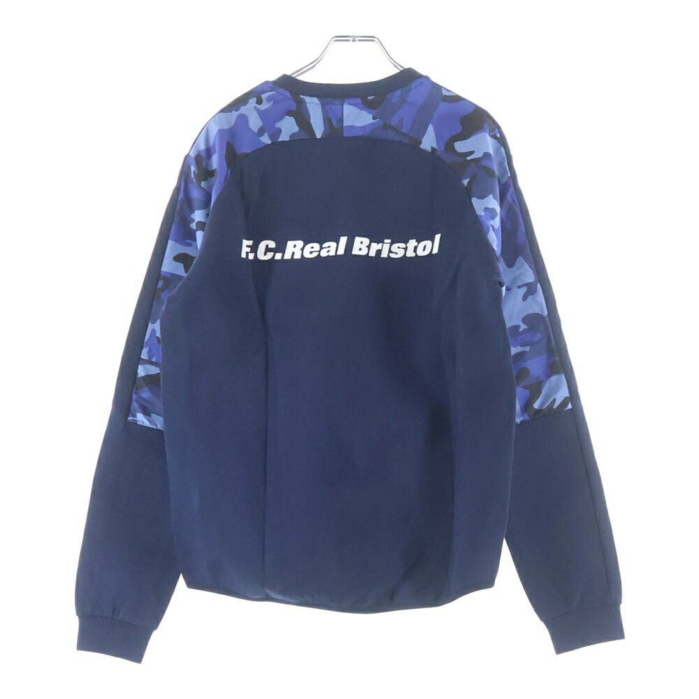 F.C.R.B./F.C.Real Bristol/FCRB(エフシーアールビー/エフシーレアルブリストル) 大きさ:S 18AW FCRB SWEAT CREW NECK TOP 間鴨柄 労働者の一団素っ首 スウェットトレーナー 米国海軍【中古】【座標軸B】【カラーネイビー】【取りまわしバス発着場BRING聖堂店】