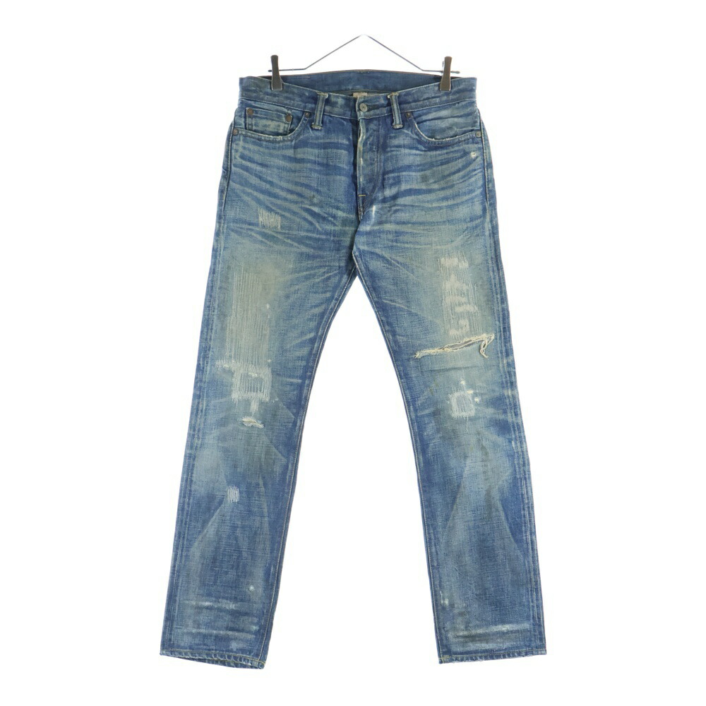 RRL(ダブルアールエル) 大きさ:30×30 取り繕い工業 ストレートデニムパンツ デニム インディゴ【中古】【度合いB】【色つや青碧】【取りまわしバス発着場BRING福岡天神店】