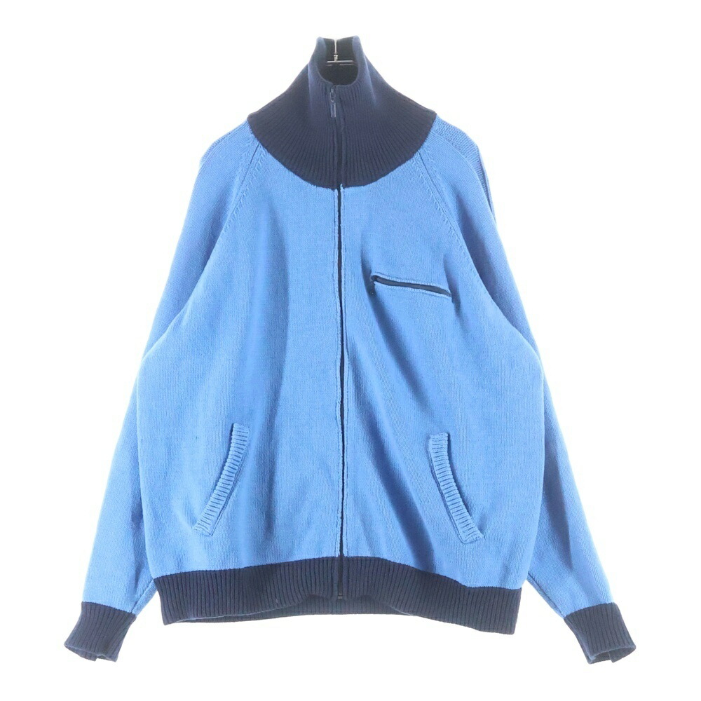 anachronorm(アナクローム) 大きさ:36 AN394 BICOLOR DRIVERS KNIT バイカラードライバーズニット 青み【中古】【座標軸A】【色つや青み】【オンライン押さえる商いもの】