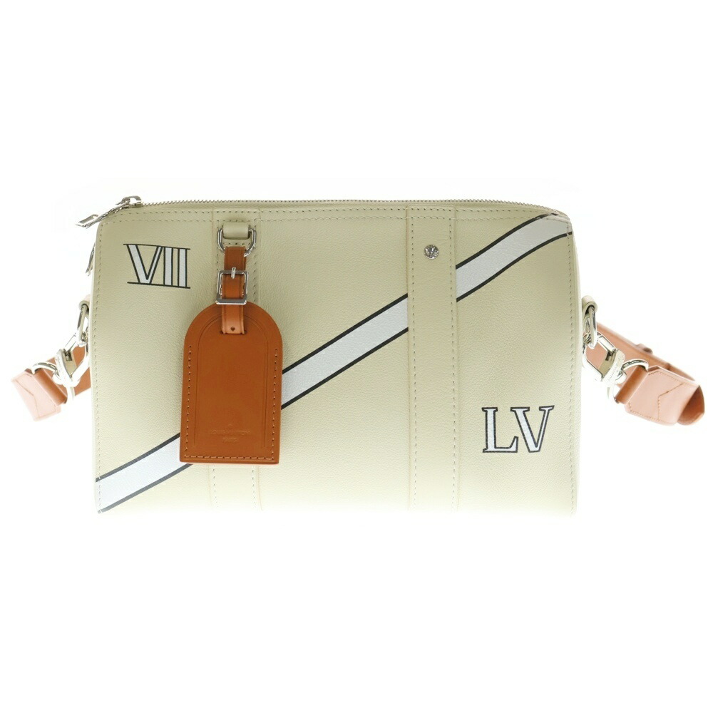 LOUIS VUITTON(ルイヴィトン) LVロゴ・シティキーポル ボストン ハンドバッグ アイボリー レザー RFID M59670【中古】【程度A】【カラーホワイト】【取扱店舗BRING WASTE_NOT】