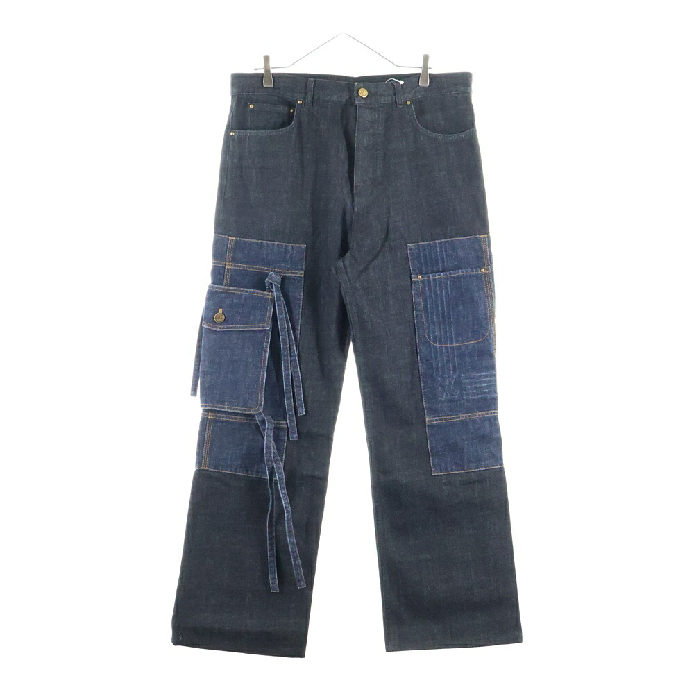 LOUIS VUITTON(ルイヴィトン) サイズ:33 22AW Karakoram Denim Trousers カラコラム デニムカーゴパンツ RW222V NS9 HND05W インディゴ【新古品/中古】【程度S】【カラーブルー】【取扱店舗BRING心斎橋店】｜ブランド買取・販売　BRING