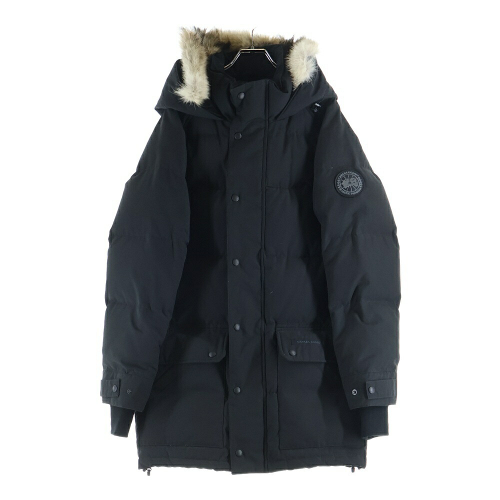 CANADA GOOSE(カナダグース) 大きさ:S EMORY PARKA エモリーパーカ マルチ衣嚢 ジップアップ 毛皮付き添い人 フーデットダウンジャケット 黒いこと 2580MB【中古】【座標軸A】【色合い黒いこと】【オンライン制限事項商いもの】