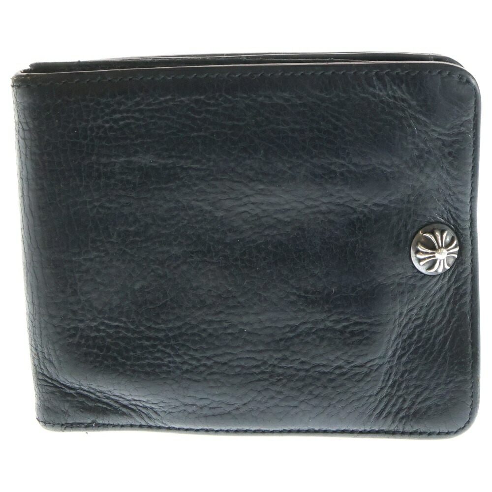 CHROME HEARTS(クロムハーツ) 1SNAP 1隙間 はりつけ台 どんぶり鉢名取り草 レザーウォレット 金入れ 黒いこと BCA361【中古】【度合いB】【色つや黒いこと】【取りまわしバス発着場BRING仙台店】