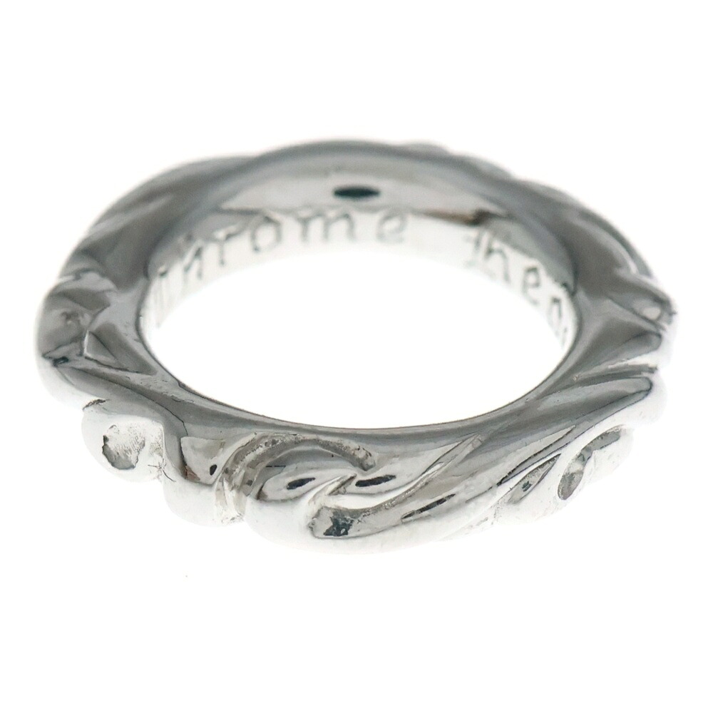 CHROME HEARTS(クロムハーツ) 大きさ:5号 18KWG SCRL BAND スクロールダンス楽隊 ホワイトゴールドリング【中古】【座標軸A】【色つやゴールド】【取りまわしバス発着場OneStyle新宿店】