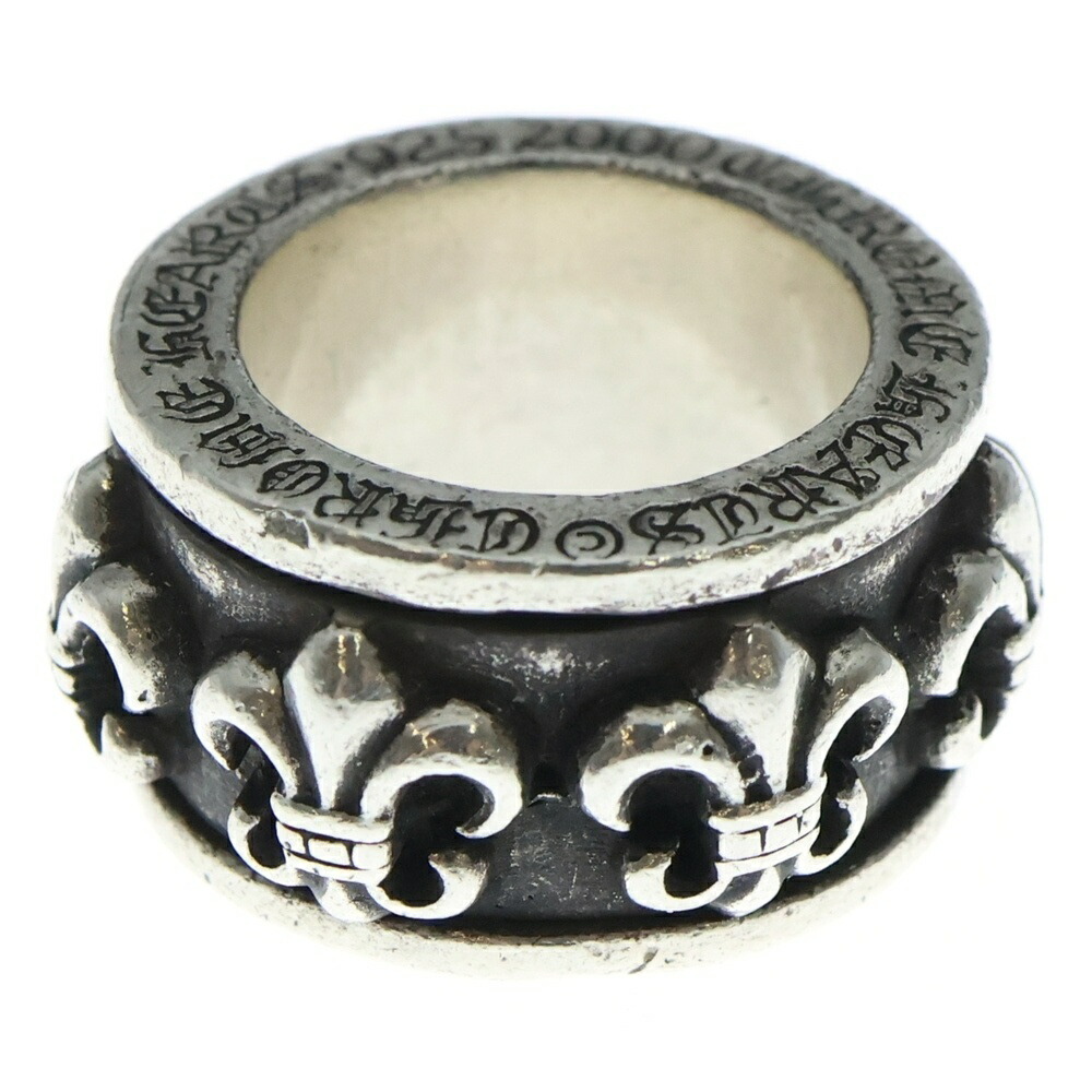 CHROME HEARTS(クロムハーツ) 大きさ:15.5号 RING SPINNER BS FLUER スピナーBS太陽フレア しろがね色輪っか【中古】【座標軸B】【色合いしろがね色】【取りまわしバス発着場BRING京都河原町店】