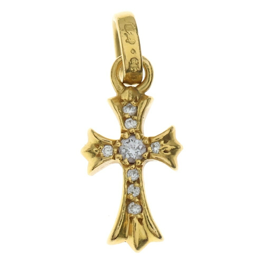 CHROME HEARTS(クロムハーツ) 22K CRS BBYFAT P/DIA ベイビーファットクロス PAVE金剛石 シャンデリヤとっ始め ゴールド BCA035【中古】【度合いB】【色つやゴールド】【取りまわしバス発着場BRING心斎橋店】