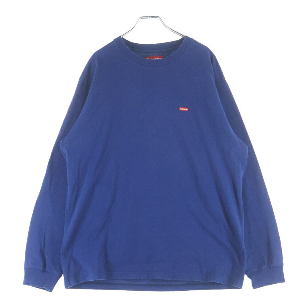 SUPREME(シュプリーム) 大きさ:M 25SS Small Box Logo Tee スモールボックスロゴ 労働者の一団のど首 長袖ティーシャツ 青碧【中古】【度合いB】【色つや青碧】【取りまわしバス発着場BRING梅田茶屋町店】