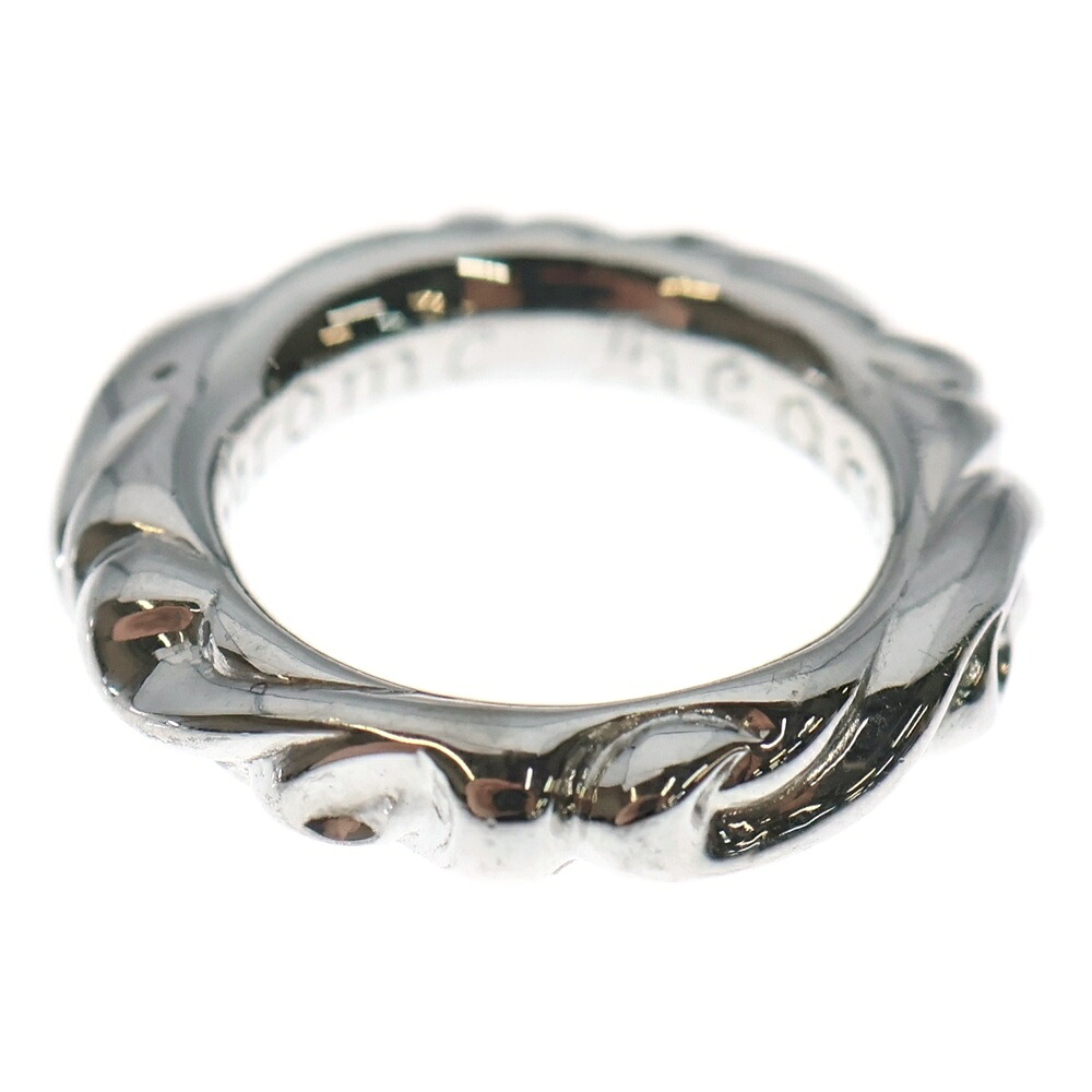 CHROME HEARTS(クロムハーツ) 大きさ:7.5号 18KWG SCRL BAND スクロールダンス楽隊 ホワイトゴールドリング【中古】【座標軸B】【色つやゴールド】【取りまわしバス発着場OneStyle原宿店】
