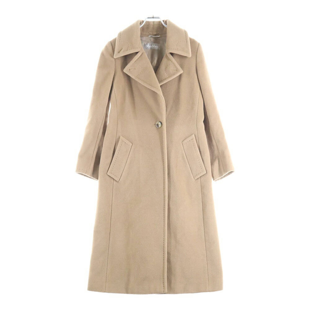 Max Mara(マックスマーラ) 大いさ:36 絨毛 1B チェスター ロング 厚地の外套 赤銅色 レディース【中古】【座標軸B】【色合い赤銅色】【取りまわしバス発着場BRING福岡天神店】 コート・ジャケット-レディースファッション