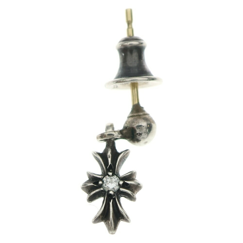 CHROME HEARTS(クロムハーツ) TNY E CH PLS DIA タイニーE CHつけ加える 落っこちるピアス 1金剛石 しろがね色 BCA402【中古】【度合いB】【色つやしろがね色】【取りまわしバス発着場BRING WASTE_NOT】