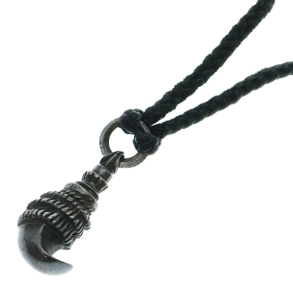 CHROME HEARTS(クロムハーツ) CROW 鴉 レザーブレイド 首飾り しろがね色/黒いこと【中古】【座標軸B】【色合いしろがね色】【取りまわしバス発着場BRING亜米利加村店】