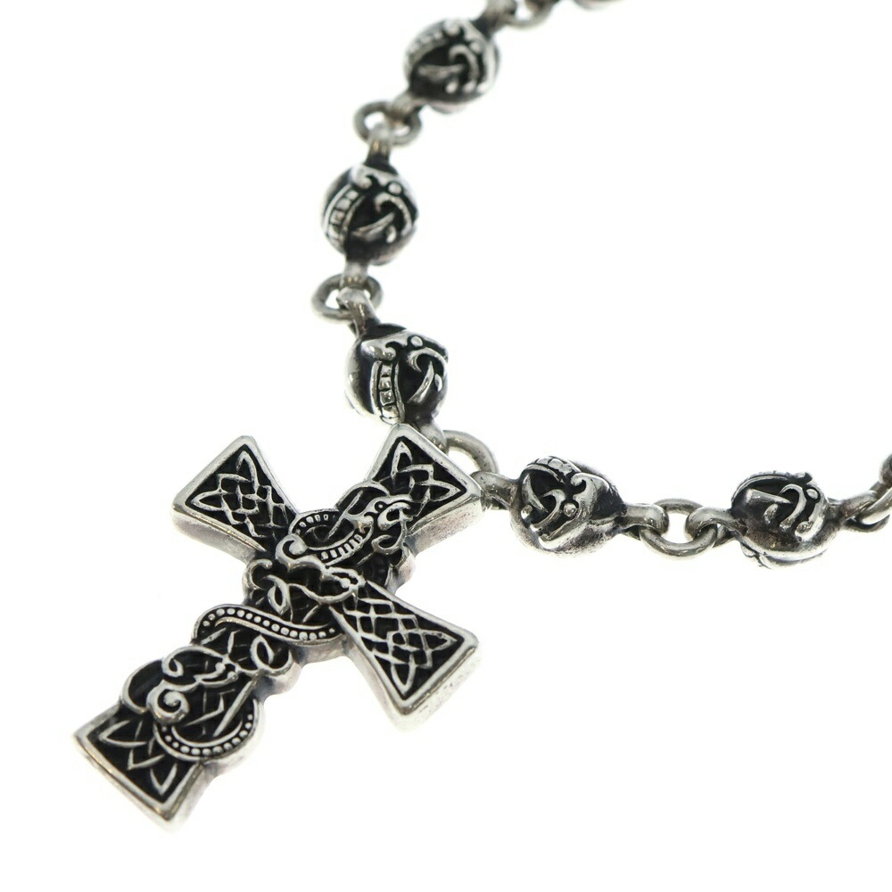 CHROME HEARTS(クロムハーツ) 大きさ:20.0inch CELTIC CRS BALL ケルティッククロス ケルティックボールチェーンネックレス 20inch しろがね色【中古】【座標軸B】【色合いしろがね色】【取りまわしバス発着場BRING亜米利加村店】
