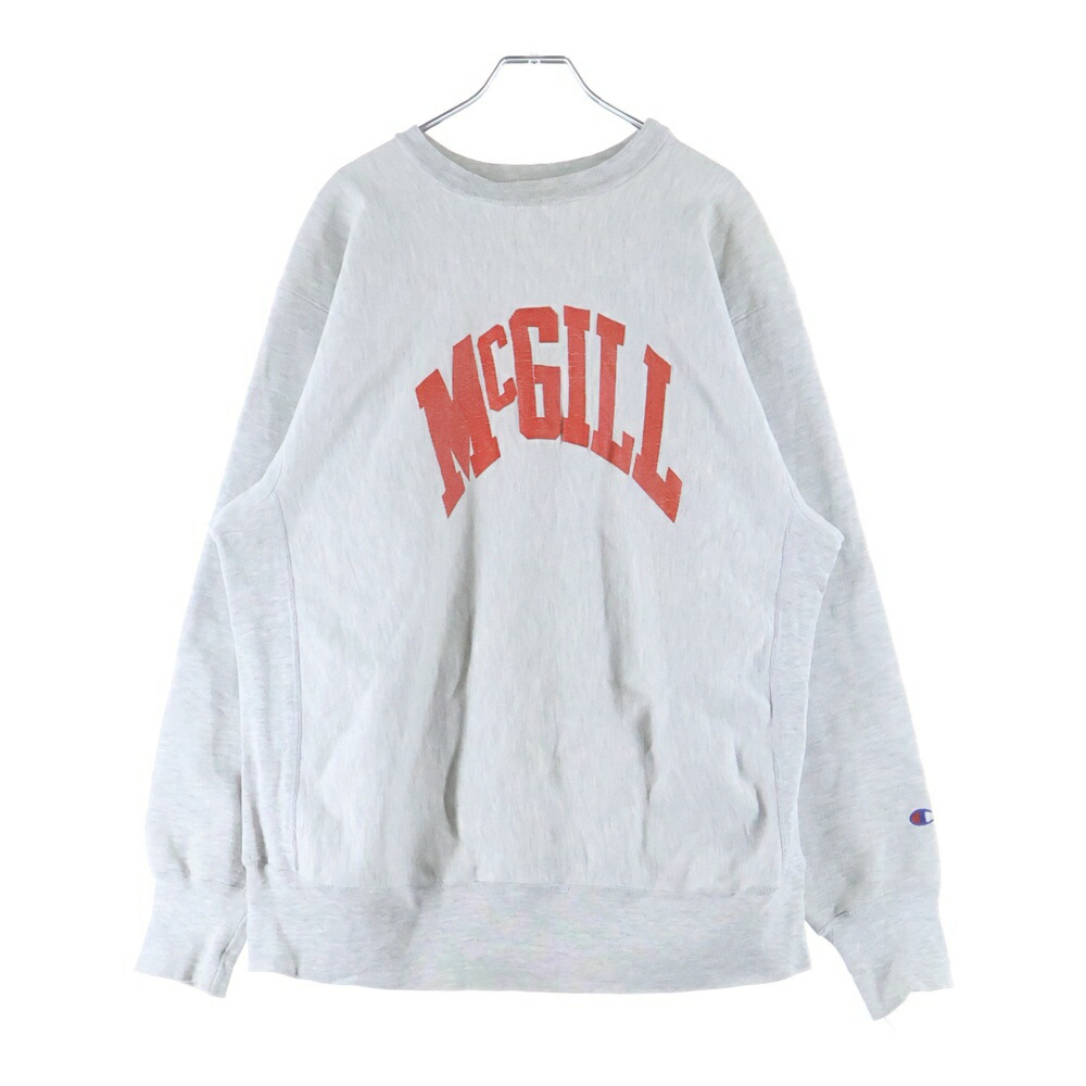 CHAMPION(はやりっ子) 大きさ:XL 80-90S MCGILL カナダ製 リバースタイプ 青引き船 流汗 薄墨色【中古】【座標軸B】【色つや薄墨色】【オンライン押さえる商いもの】