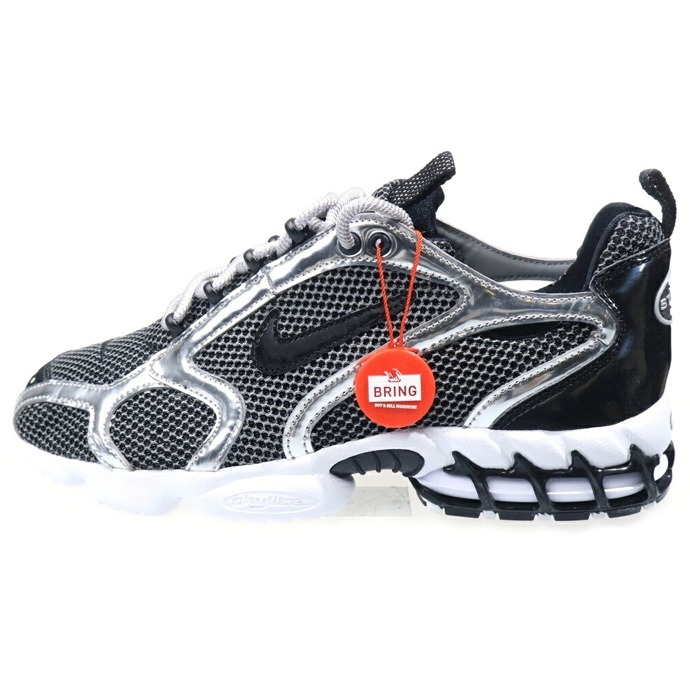NIKE(ナイキ) サイズ:27.0cm ×STUSSY AIR ZOOM SPIRIDON CAGED ステューシー エアズーム スピリドン ゲージド ローカットスニーカー シルバー US9/27cm CU1854-001【新古品/中古】【程度S】【カラーシルバー】【オンライン限定商品】|ブランド買取・販売 BRING