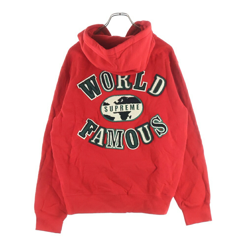 Supreme◇パーカー/M/コットン/BLK/WORLF FAMOUD/ワッペン/プリント