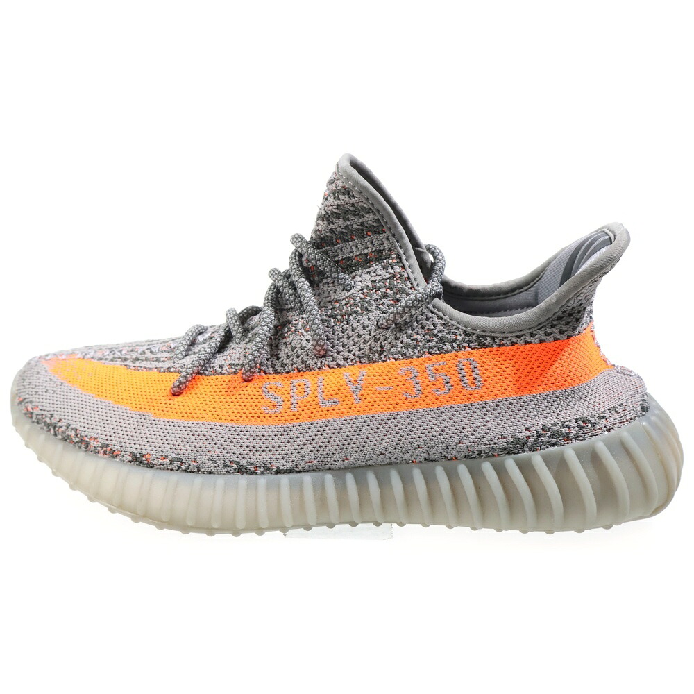 adidas(アディダス) 大きさ:US9.5/27.5糎 YEEZY BOOST 350 V2 BELUGA REFLECTIVE イージーブースト リフレクターローカットスニーカー ベルーガ リフレクティブ US9.5/27.5糎 GW1229 薄墨色/オレンジ色【中古】【座標軸B】【色合い薄墨色】【オンライン制限事項商いもの】