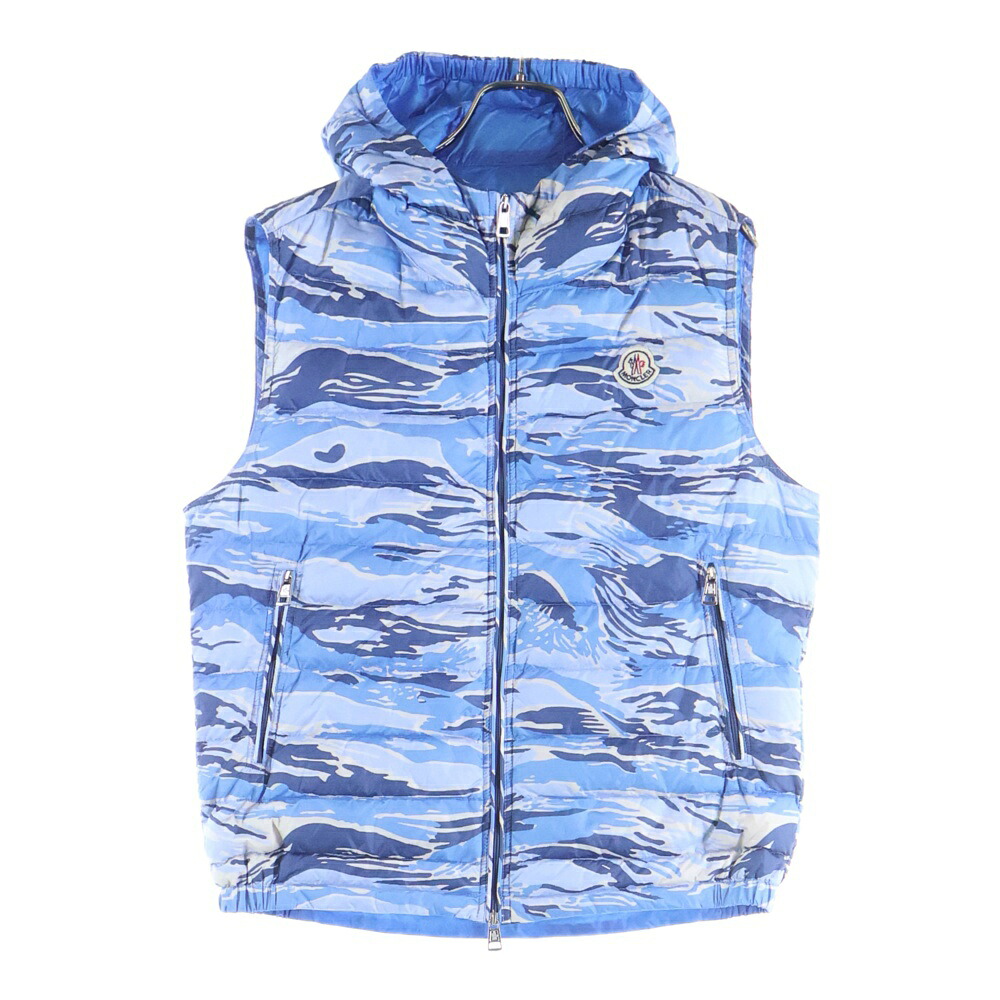 MONCLER(モンク線路) 大きさ:1 PATRICK GILET 510914336405 パトリック 家鴨柄落ちこむより良い 青色【中古】【座標軸A】【色合い青色】【取りまわしバス発着場BRING札幌店】